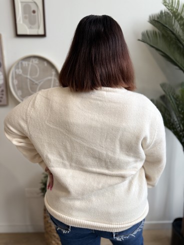 Gilet grandes fleurs Severina beige