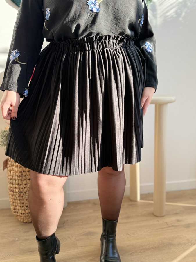 Jupe plissée Savina noir
