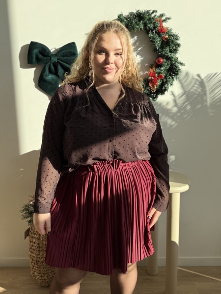 Jupe plissée Savina bordeaux