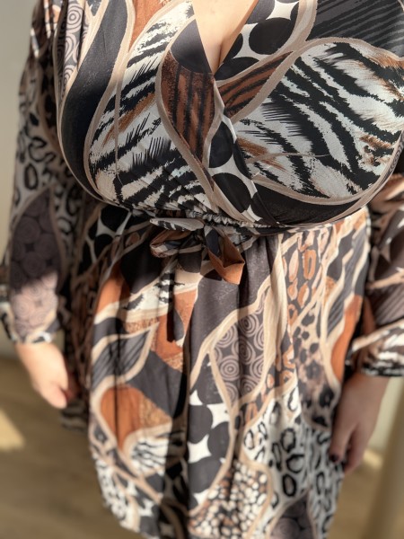 Robe courte patchwork Sofia noir