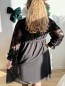 Robe courte manches dentelles Mia noir