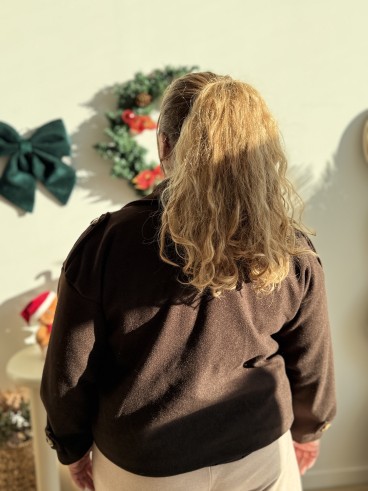 Veste trench court marron chocolat grande taille