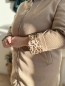 Manteau à capuche leopard Erica taupe
