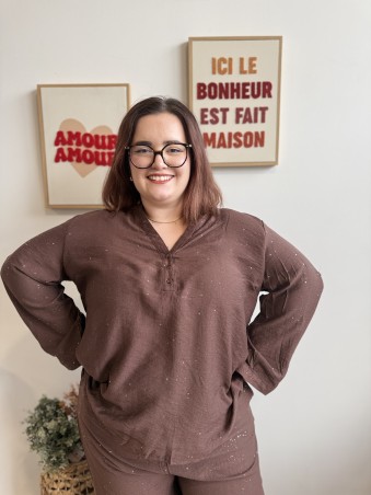 Blouse fluide paillettes partout bordeaux grande taille