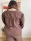 Blouse paillettes Camille chocolat