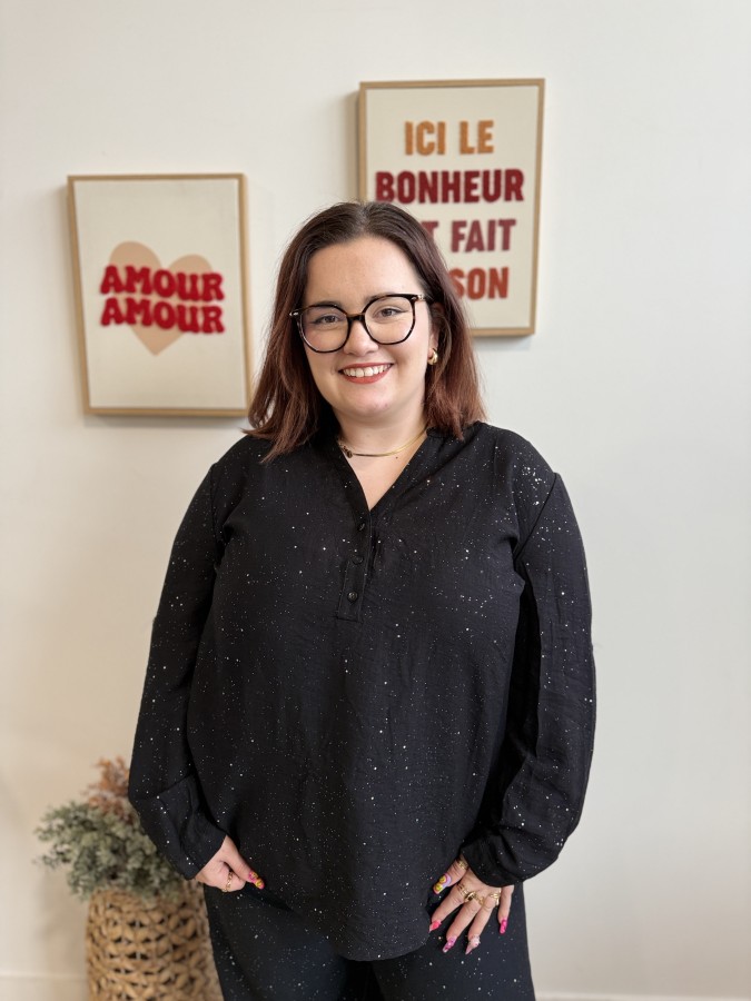 Blouse paillettes Camille noir