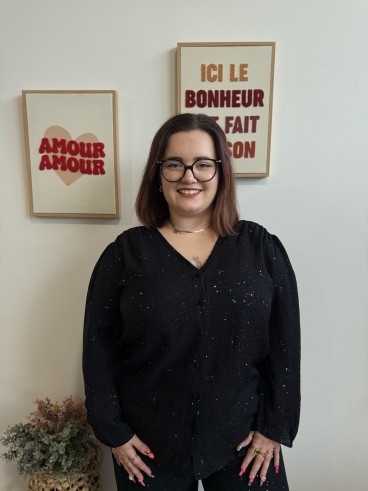 Blouse fluide paillettes partout noir grande taille