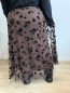 Jupe long tule et broderie fleurs Laure chocolat