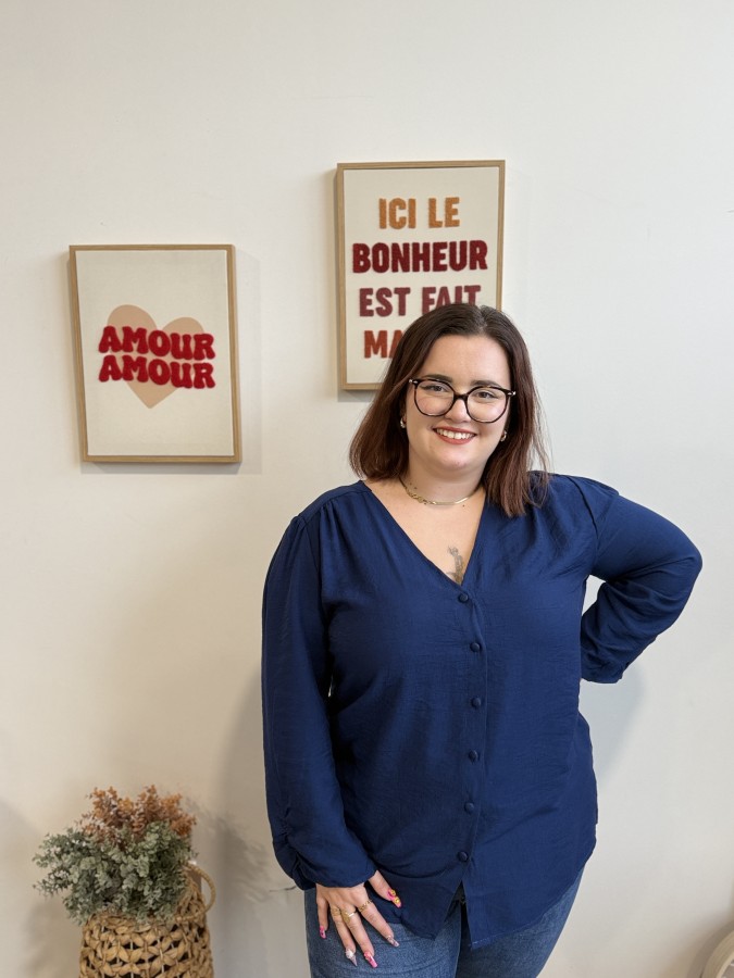 Blouse boutonnée Vicky bleu marine