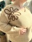 Pull broderie cordage fleur Marta ecru