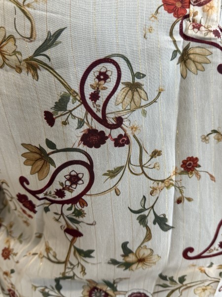 Blouse liserés brillants floral Virgule