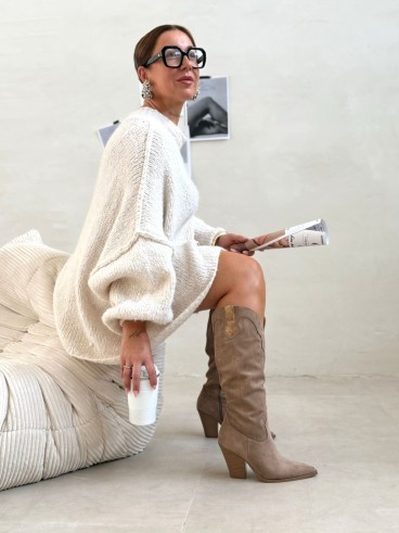 Bottes Hautes Mollets Larges Lavinia XL taupe