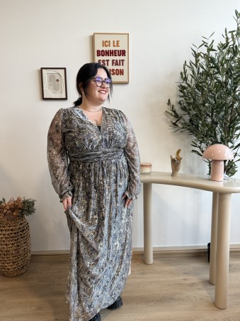 Robe longue dorure Aly noir