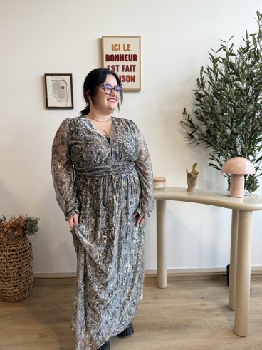 Robe longue dorure Aly noir