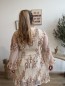 Robe pluie de sequins beige
