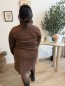 Robe tunique cotelés col montant Isadora chocolat