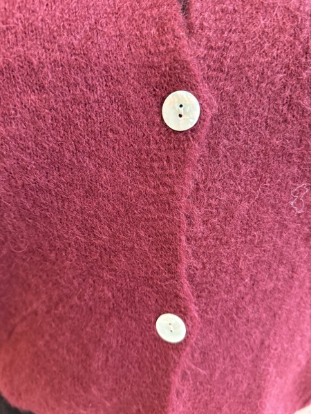 Gilet tout doux baby alpaga Suri bordeaux