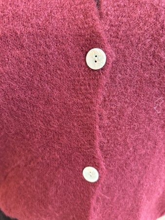 Gilet tout doux baby alpaga Suri bordeaux