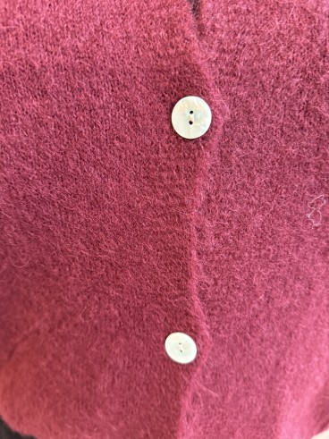 Gilet tout doux baby alpaga Suri bordeaux