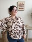 Blouse boutonnée fluide pétales léopard