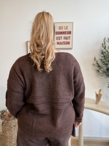 Gilet long et oversize Mona noir grande taille