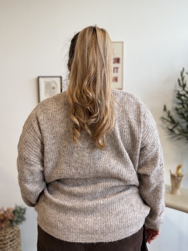 Gilet long et oversize Mona noir grande taille