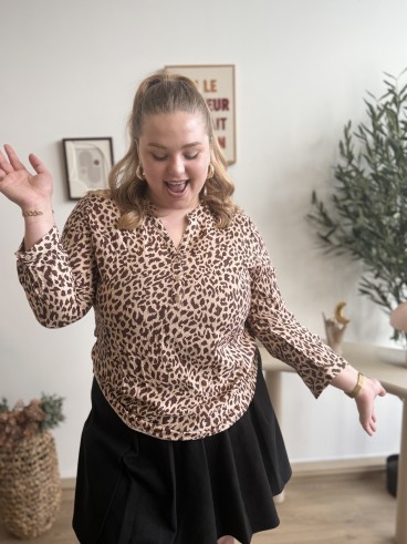 Blouse boutonnée fluide léopard Jadou