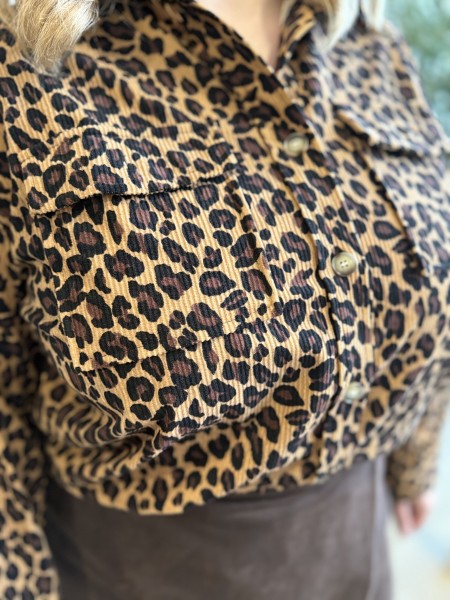 Chemise cotelés Isadora léopard