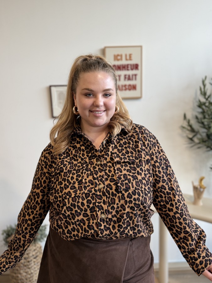 Chemise cotelés Isadora léopard