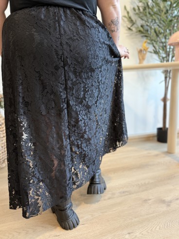 Jupe longue dentelle Willow noir