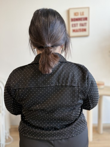 Veste perfecto strass Mily noir