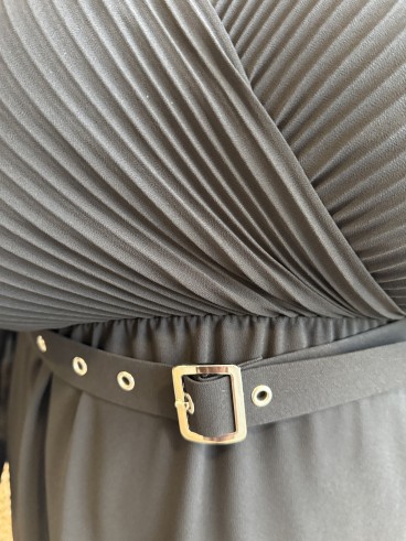 Robe courte haut plissé Pietra nooir