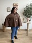 Poncho Cape Col Chemise chocolat