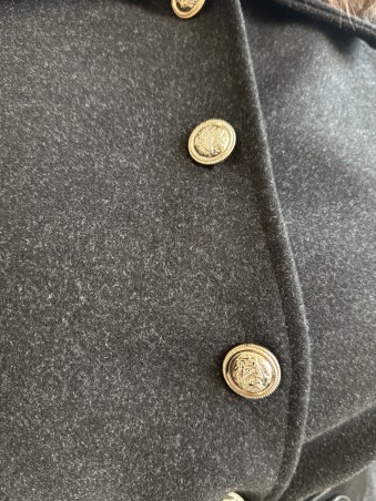 Poncho Cape Col Chemise noir