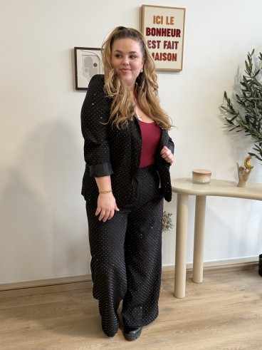 Veste blazer strass Mily noir
