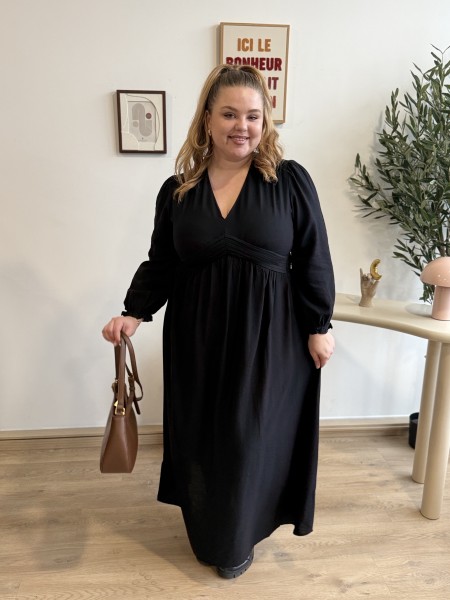 Robe longue unie Prisca noire