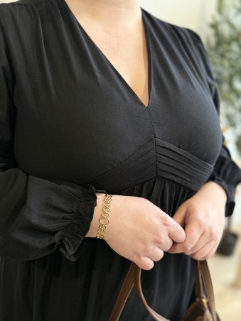 Robe longue unie Prisca noire