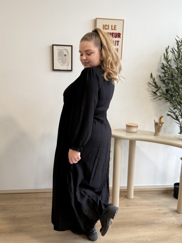Robe longue unie Prisca noire