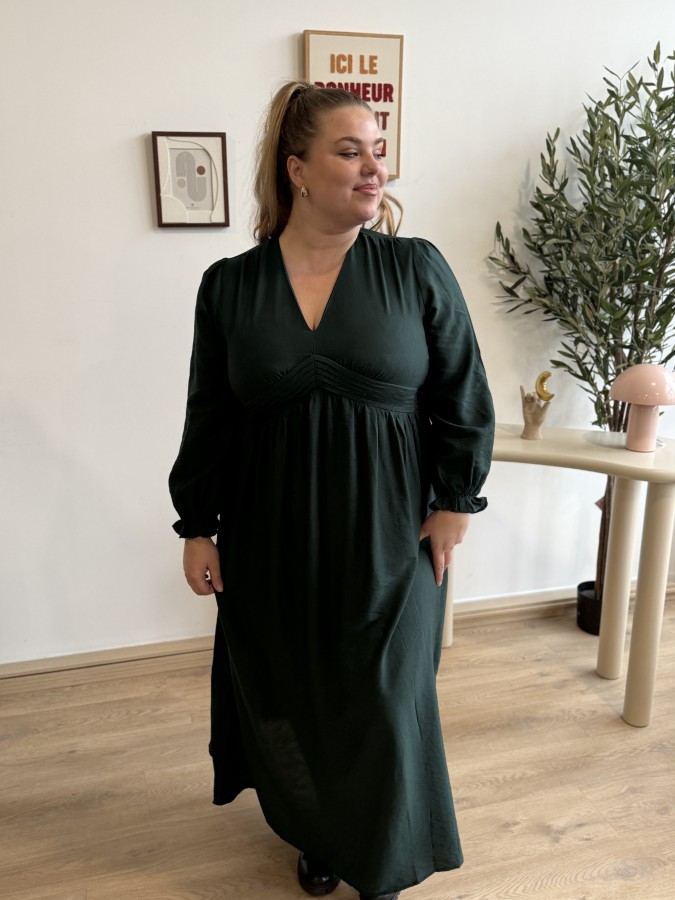 Robe longue unie Prisca vert