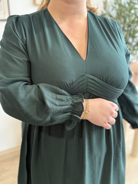 Robe longue unie Prisca vert