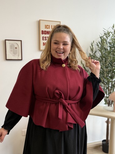 Poncho court Jessica bordeaux