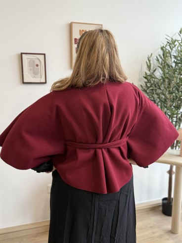 Poncho court Jessica bordeaux