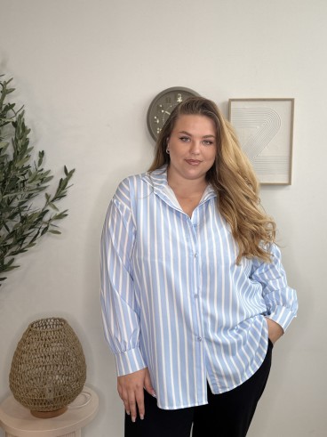 Chemise fluide rayure bleue