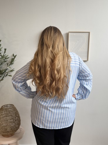 Chemise fluide rayure bleue