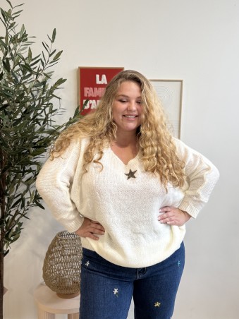 Pull étoile dorée Betty grande taille pas cher