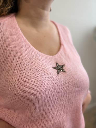 Pull étoile dorée Betty grande taille pas cher