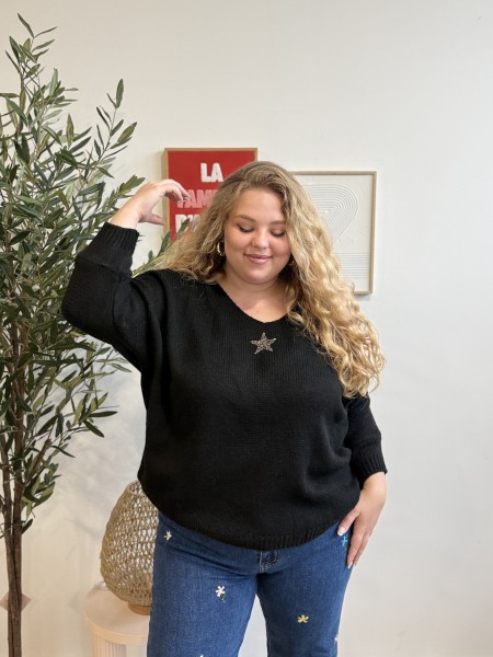 Pull étoile dorée Betty grande taille pas cher