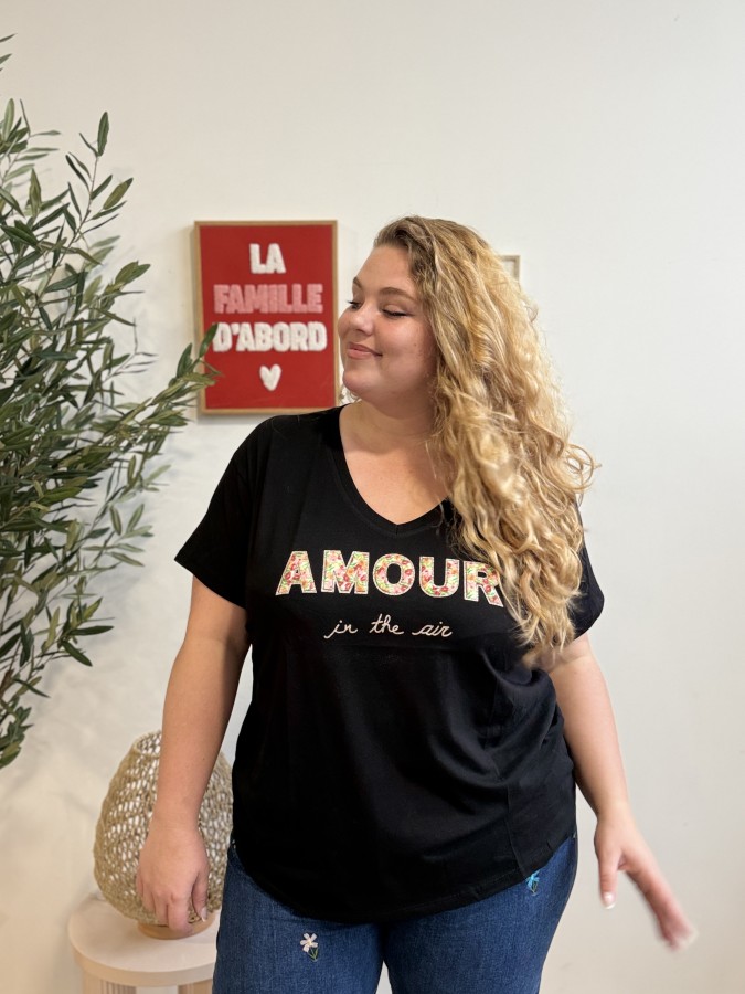 Tee shirt amour in the air noir