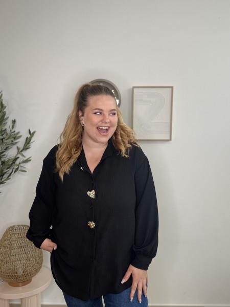 Chemise fluide avec broches dorées grande taille
