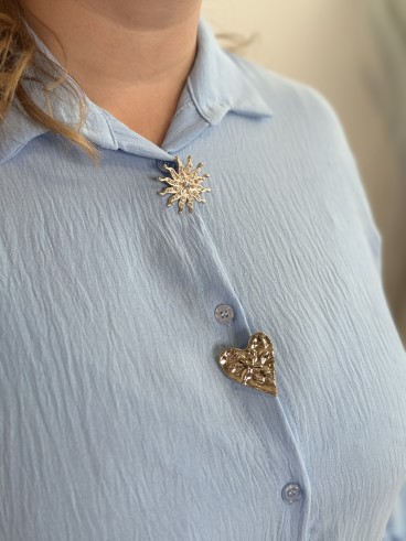 Chemise fluide avec broches dorées grande taille